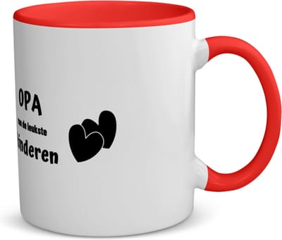 Akyol - opa van de leukste kinderen koffiemok - theemok - rood - Opa - de leukste opa - verjaardag - cadeau voor opa - kado - geschenk - 350 ML inhoud