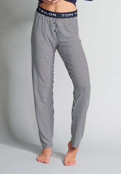 TOM TAILOR Florence Mix & Match - Dames lange Loungewear broek - Blauw