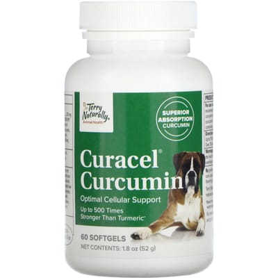 Curacel Curcumine, Optimale Cellulaire Verbetering, Voor Honden, 60 Softgels