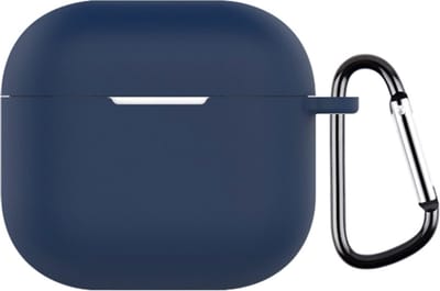 Telestore - hoesje geschikt voor AirPods 4 soft case cover - donker blauw - TPU hoesje Beschermhoes - AirPods 4 Cover - AirPods 4 hoesje - Geschikt voor Apple Airpods 4 - gel hoesje met sleutelhanger