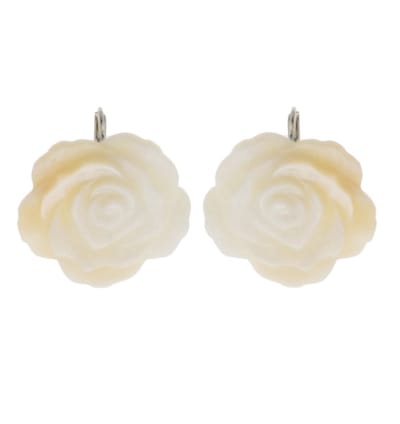 Behave - Oorbellen - Roosvorm crème wit - Romantisch damesdesign 2.5 cm
