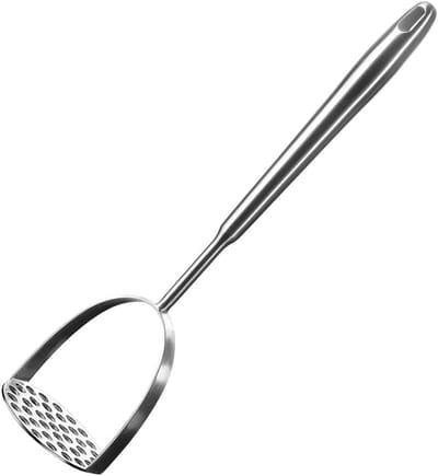 Aardappelstamper - Groenten stamper - Puree maken - Roestvrij staal - Lange handgreep - Zilver