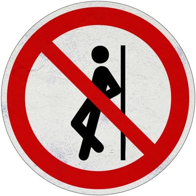 Niet leunen verbodsbord - P041 | Sign Again materiaal | 10 cm