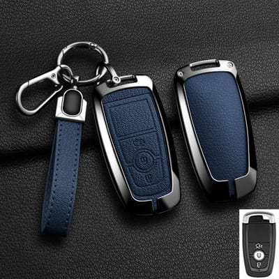 Zinklegering Leer Voor Lincoln Corsair Nautilus Aviator Navigator Continental Autosleutelhoes Shell Sleutelhanger Sleutelhanger Autosleutelhoes black
