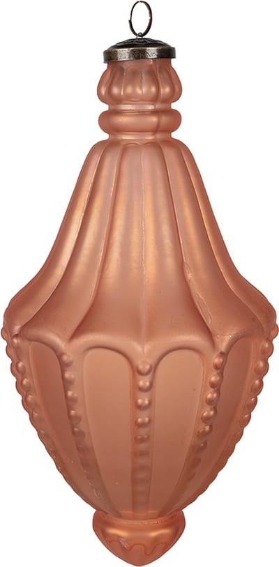 Clayre & Eef Kerstbal Overig Ø 14x26 cm Oranje Glas Kerstballen