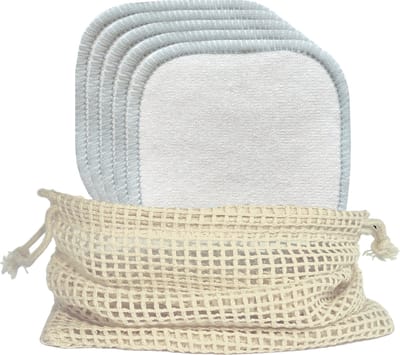 green-goose® Herbruikbare Wattenschijfjes | Make-Up Remover Pads | 5 Stuks | Scrub | 10 cm | Met Waszakje | Hennep Biokatoen