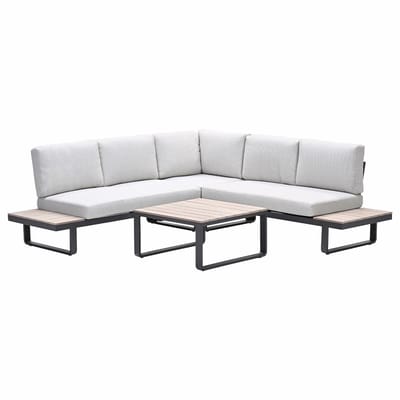 Masone loungeset - 4-delig - c. black valley sand - light teak VW