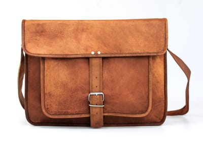 Messengertas OnceDoce® Urban Chique Schoudertas Echt Leer Cognac Bruin - ‘Lima’ Tas voor Laptop 11-15 inch - model nr 661