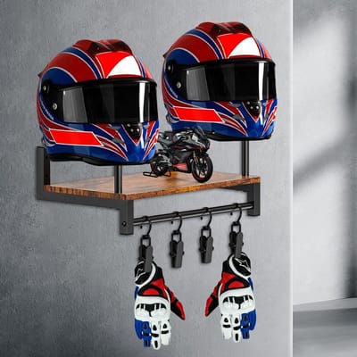 Houten Wandhouder voor Motorhelm en Jassen