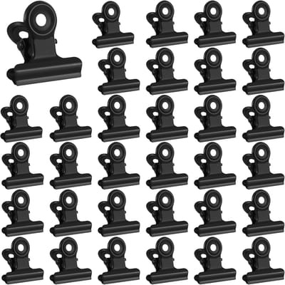 30x Bulldogclips Metaal 22 mm – Zwarte Papierclips met Sterke Grip – Documenten, Foto’s & Voedselzakken Sluiten