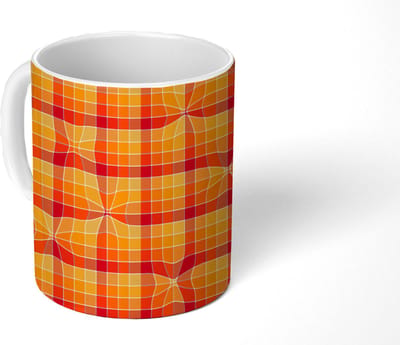 Mok - Koffiemok - Oranje - Patronen - Abstract - Mokken - 350 ML - Beker - Koffiemokken - Theemok