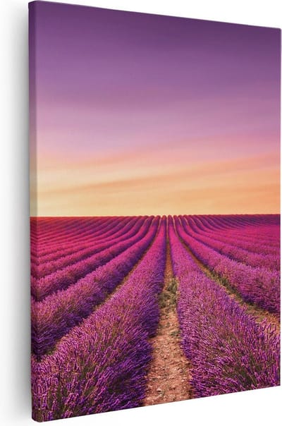 Artaza Canvas Schilderij Lavendel - 40x50 cm - Wanddecoratie Bloemen - Muurdecoratie Natuur - Kamer Accessoires Woonkamer