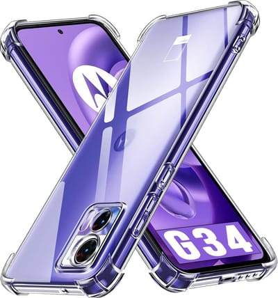 Casemania Hoesje Geschikt voor Motorola Moto G34 - Transparant - Anti Shock Hybrid Back Cover