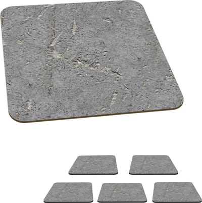 Onderzetters voor glazen - Beton - Patronen - Steen - 10x10 cm - Glasonderzetters - 6 stuks