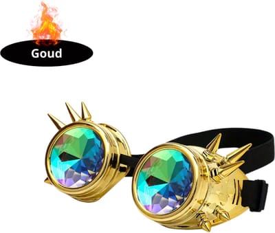 Bovista - Festival Bril - Rave - Space - Techno - Freaky Glasses - Heren - Dames - Zonnebril - Goud