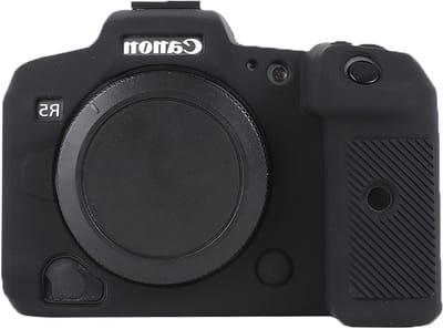Zachte Siliconen Beschermhoes voor Canon EOS R5 Camera, Duurzaam en Schokbestendig, Zwart