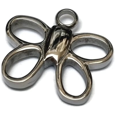 Aramat Jewels | Gedenkhangers | RVS Vlinder Ashanger Diverse Kleuren - Crematie Hanger Gedenksieraad | Open-Vlinder-3x3.5cm | |20mm | Staal | Volwassenen | Verkleurd niet