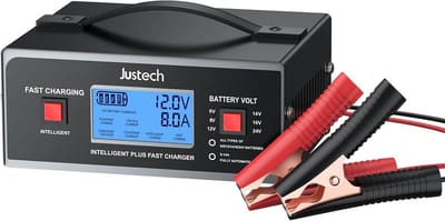 Slimme Universele Acculader voor Auto's 6V-24V - Volautomatisch Onderhoudslader met Digitaal Display