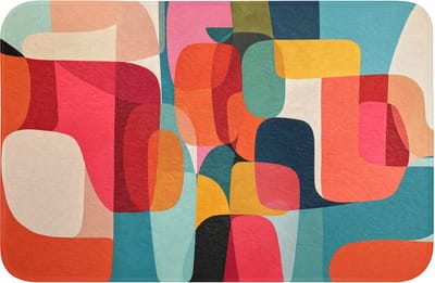 Badmat 60x40 cm - Antislip - Vormen - Kleurrijk - Abstract - Vlakken - Badmatten voor badkamer - Badkamermat - Douchemat - Badkamer mat