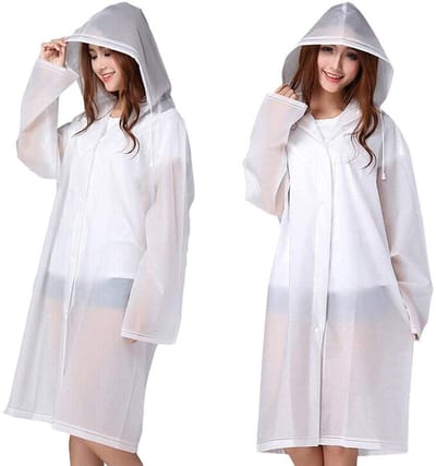 QTTVBTNA -Herbruikbare Regenponcho voor Volwassenen – Lichtgewicht, Waterdicht & Draagbaar EVA Regenjas
