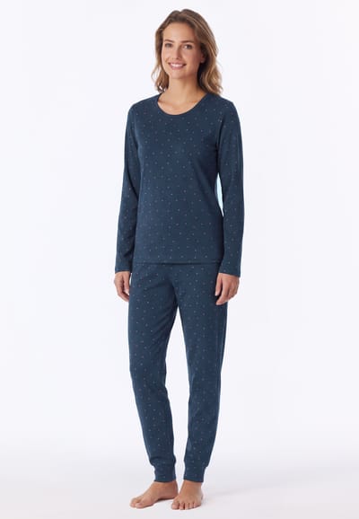 Lange pyjama met manchetten en stippen, violet - Casual Essentials 36