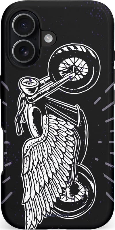 Casetastic hoesje geschikt voor Apple iPhone 17 - MagSafe - Dubbellaagse bescherming - Retro highway - Fashion Case - Donkerblauw Zwart Grijs