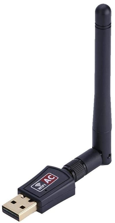 Dailygoody - USB WIFI-netwerkkaart - Draadloze USB-adapter - Mini 600M - Externe dual-band antenne - Geschikt voor Windows en Mac - Zwart