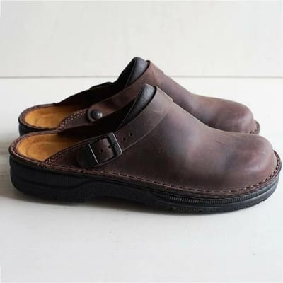 Nieuwe Damesslippers Zomer Pu Lederen Schoenen Retro Zachte Zool Instapschoenen Dames Trendy Strand Slippers Casual Schoenen Maat 36 -48 39 bruin