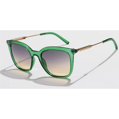 Klassieke vierkante zonnebril Dames Vintage zonnebril Metalen frame Retro Trend Fashion Shades Eyewear groen