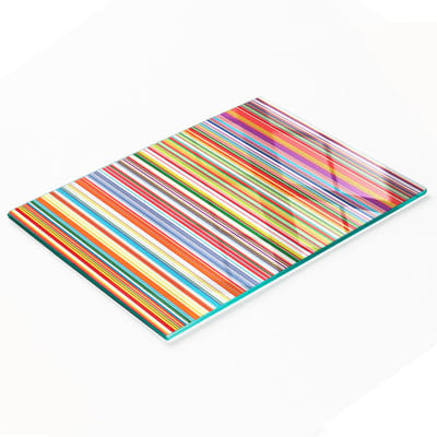 Gehard multifunctioneel decoratief bord van glas met gekleurde strepen, 80x52 cm