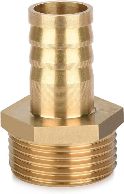 Messing tuinslang aansluiting adapter 1 inch AG x 3/4 inch uitloop (19 mm) - Perfect voor tuin en buitengebruik