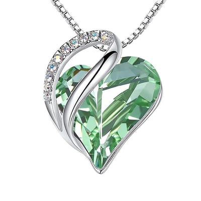 Kristal Hart Groen – Ketting Lengte 45cm