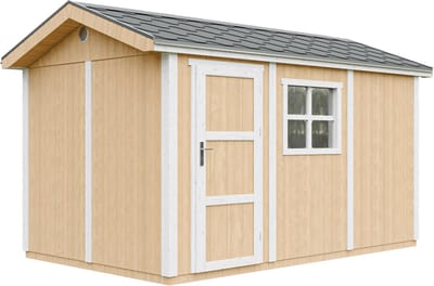 Timbela M914-HARVEST HONEY - LP SmartSide Tuinhuis op houtbasis - 8,68 m² - 250x412xH252 cm - met vloer en verf