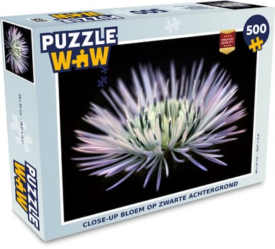 Puzzel Lila - Bloem - Zwart - Legpuzzel - Puzzel 500 stukjes