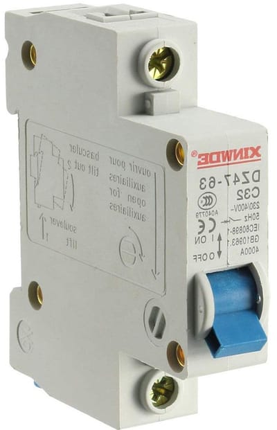 Mini Veiligheidsschakelaar - Laagspanning Schakelaar - Stroom Beveiligen - 1-polige C32 - 230/400 V - Grijs