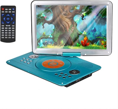 Draagbare DVD-speler - Mediaspeler Scherm - Films Kijken - Oplaadbare Batterij - 14 Inch Scherm - Groen