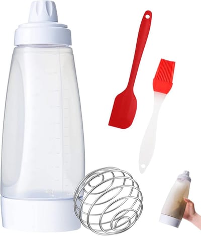 Famanu - Siliconen Deegdispenser, beslagverdeler voor pannenkoeken, crêpes en wafels, flexibel bakgereedschap, makkelijk schoon te maken