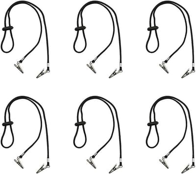 Verstelbare Servet Houder met Clips, Flexibele Lanyard en Servetketting voor Hotels, Restaurants en Thuis, Set van 6 Stuks