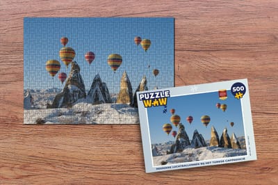 Puzzel Luchtballon - Stenen - Sneeuw - Legpuzzel - Puzzel 500 stukjes