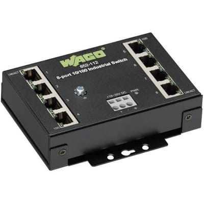 WAGO 852-112 Industrial-ECO-Switch Industrial Ethernet Switch 8 poorten 10 / 100 MBit/s PoE-functie