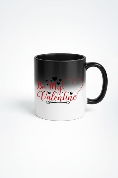 Be My Valentine Magische Mok | Hittegevoelige Valentijnscadeau Mok met Liefdesboodschap & Hartjes