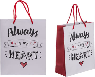 Tasjes Always In My Heart 23cm x 18cm x 8cm 10 Stuks