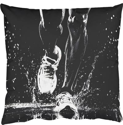 Sierkussens - Kussentjes Woonkamer - 50x50 cm - Hardloopschoenen - Rennen - Druppels - Zwart