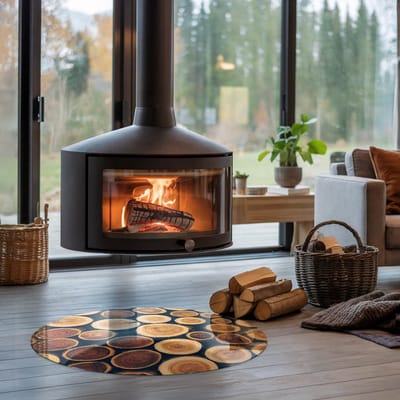 Coloray Vloerplaat Houtkachel - Plaat voor Onder Houtkachel - 80 cm x 80 cm - Open Haard Accessoires - Bruin Vloerplaat Kachel - Onderplaat - Plaat onder Houtkachel - Kachel Onderplaat - Onderplaat Voor Houtkachel