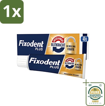 1 x Fixodent - Kleefpasta - Plus - Krachtige Hechting - 40 g- Kleefpasta Kunstgebit - Kunstgebit Hechting - Kunstgebit Fixatie - Kunstgebit Kleefpasta - Kunstgebit Comfort