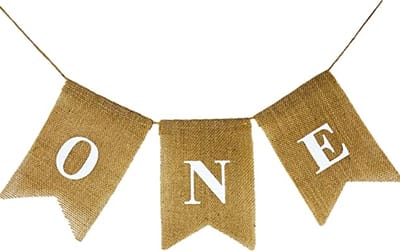 Jute slinger One - slinger - jute - one - 1 - cakesmash - verjaardag - eerste - decoratie