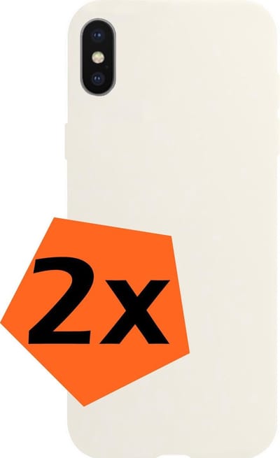 Hoes - 2 Stuks - Geschikt voor Apple iPhone X - Sterk & Shockproof - Case Siliconen - Back Cover - Telefoon Hoes - Wit