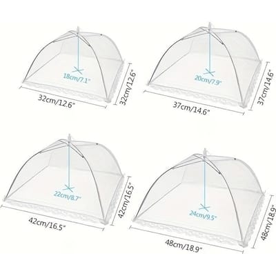 Housse anti-poussière, housse végétale transparente, housse rectangulaire pliable anti-moustiques, housse de table de pique-nique extérieure 32cm blanc