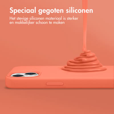 Accezz Hoesje - Geschikt voor Apple iPhone 15 Pro Max - Liquid Silicone Backcover - Nectarine