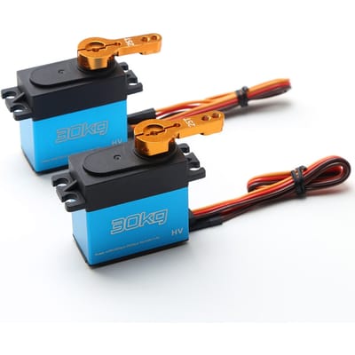 Servomoteur numérique 30 kg, 4 servomoteurs à engrenages métalliques étanches pour voitures radiocommandées à l'échelle 1/8, 1/10 et 1/12, robots et bateaux 2 pcs multicolore